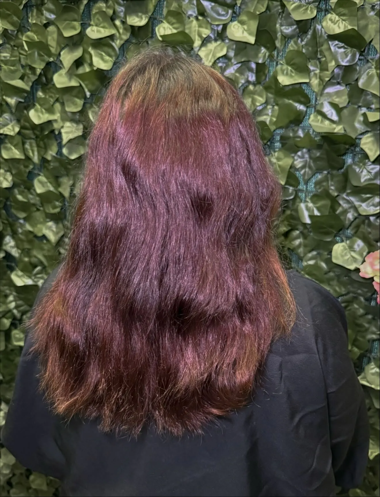 A faded red base before correction work — Cosmetology by Cami, Hammond, Louisiana