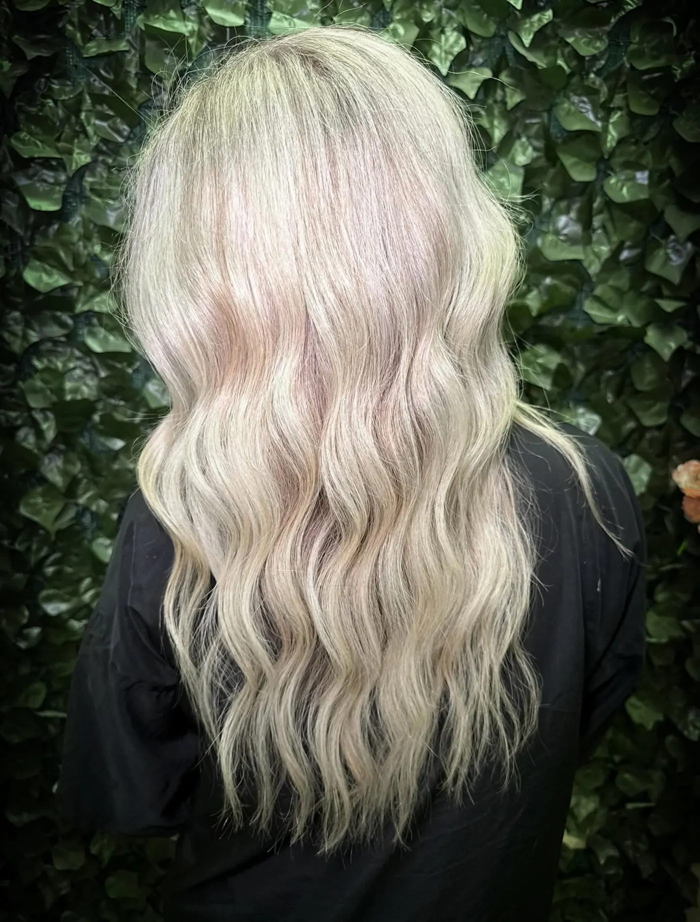 Icy platinum carried the full length, styled in a loose wave — Cosmetology by Cami, Hammond, Louisiana