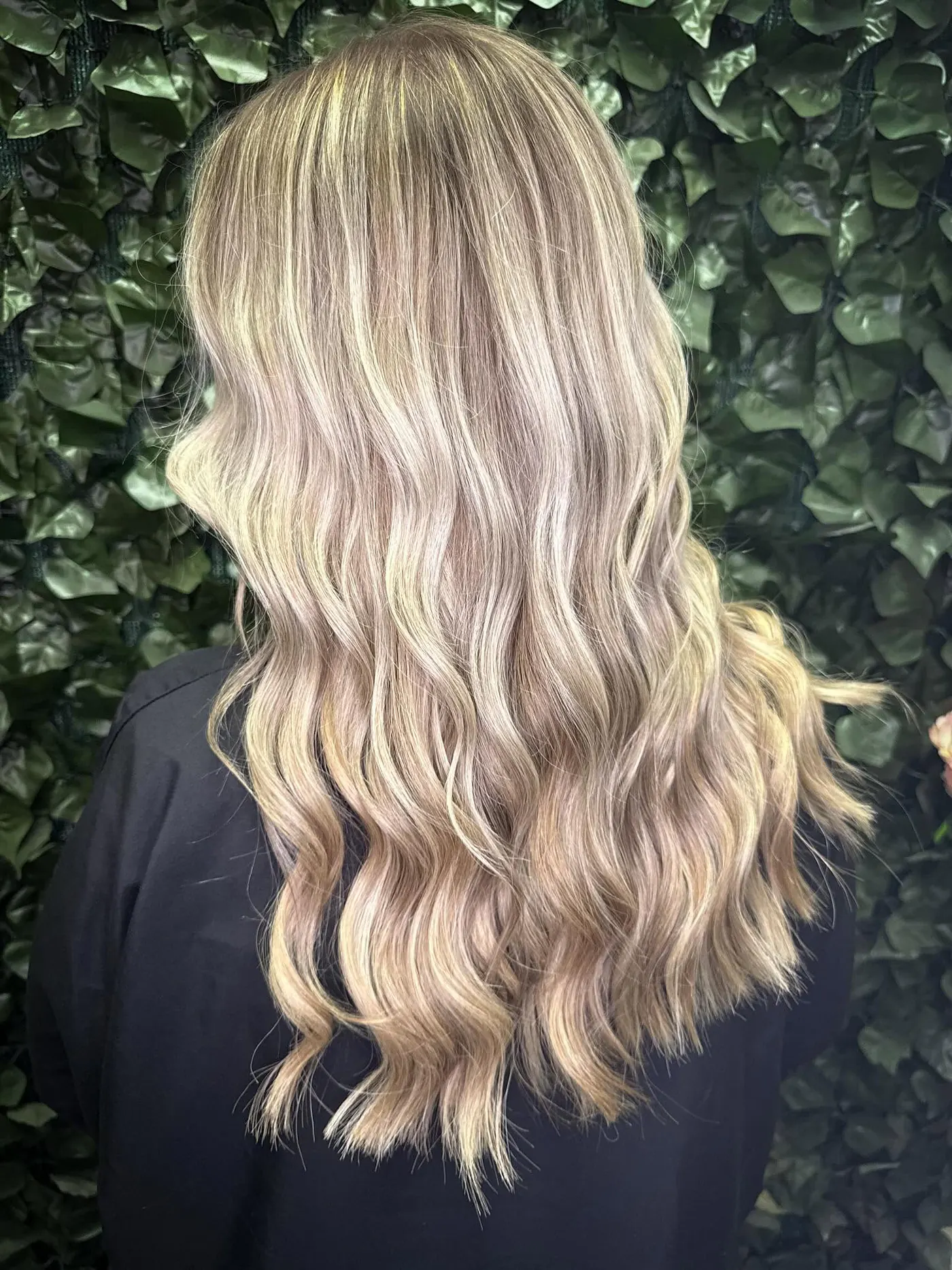 Ash blonde balayage with soft waves and a blended root — Cosmetology by Cami, Hammond, Louisiana